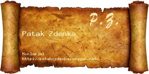 Patak Zdenka névjegykártya